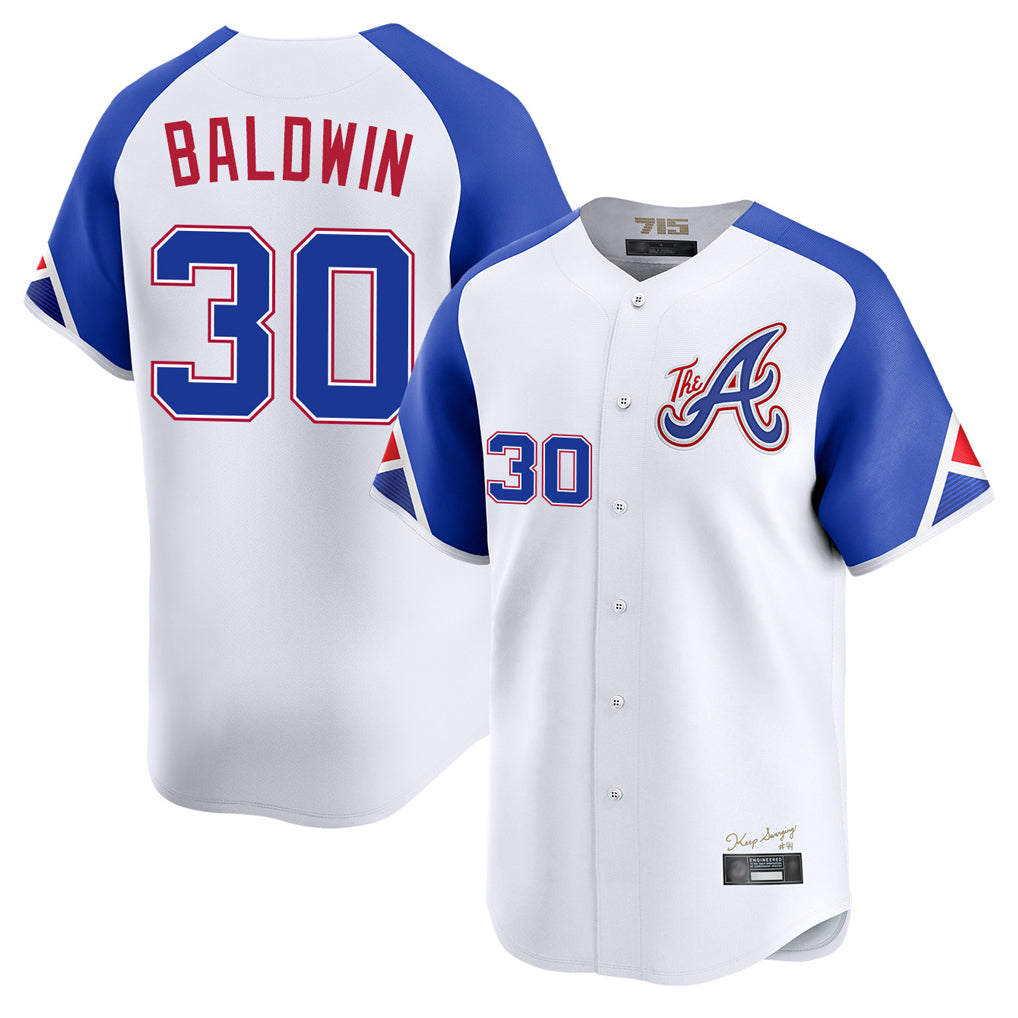 Atlanta Braves #30 Drake Baldwin Player White BFRAILEY City Connect Limited Home Game Stitched Jerseys