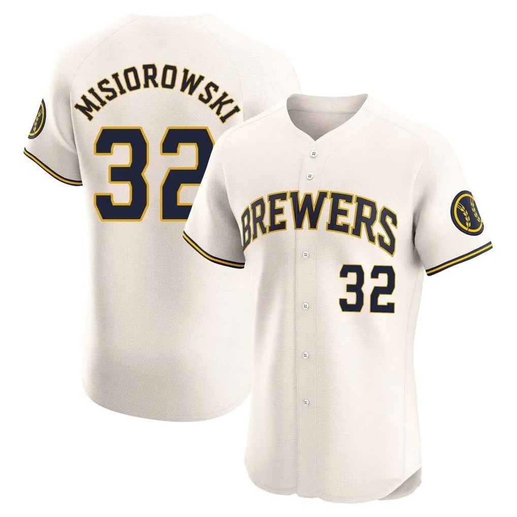 Milwaukee Brewers #32 Jacob Misiorowski Player Cream BFRAILEY Home Limited Elite Stitched Jerseys