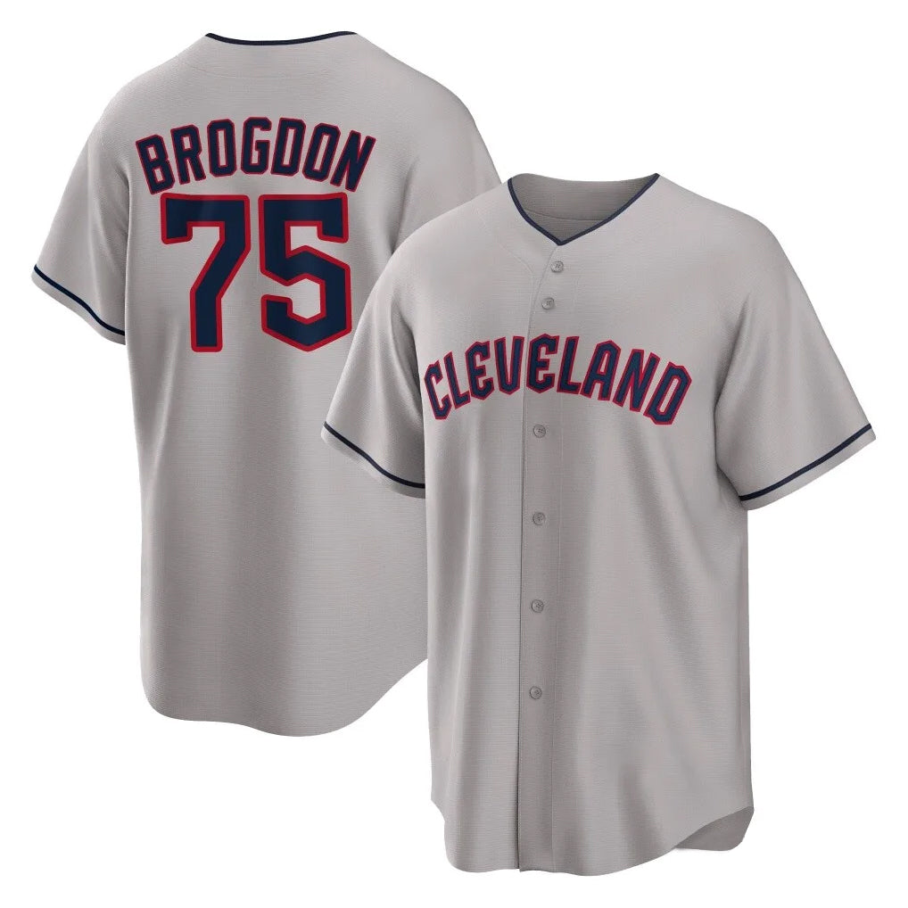 Cleveland Guardians #75 Connor Brogdon Player Gray BFRAILEY Game Home Stitched Jerseys