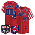 Custom Cleveland Indians Red BFRAILEY America 250 Edition Vapor Premier Limited Jersey - All Stitched