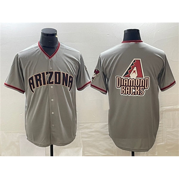 Arizona Diamondbacks Gray BFRAILEY Team Big Logo Cool Base Stitched Jersey 2