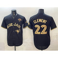Toronto Blue Jays #22 Ernie Clement Black Gold BFRAILEY 2025 American League Champions Limited Stitched Jersey