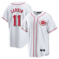 Cincinnati Reds #11 Barry Larkin Player White BFRAILEY Game Home Stitched Jerseys