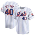 New York Mets #40 Luis Severino White BFRAILEY 2024 Home Limited Stitched Jersey
