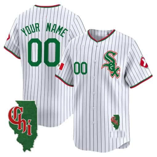Custom Chicago White Sox Mexico Vapor Premier Limited Jersey ¨C Illinois Patch ¨C White 2 BFRAILEY
