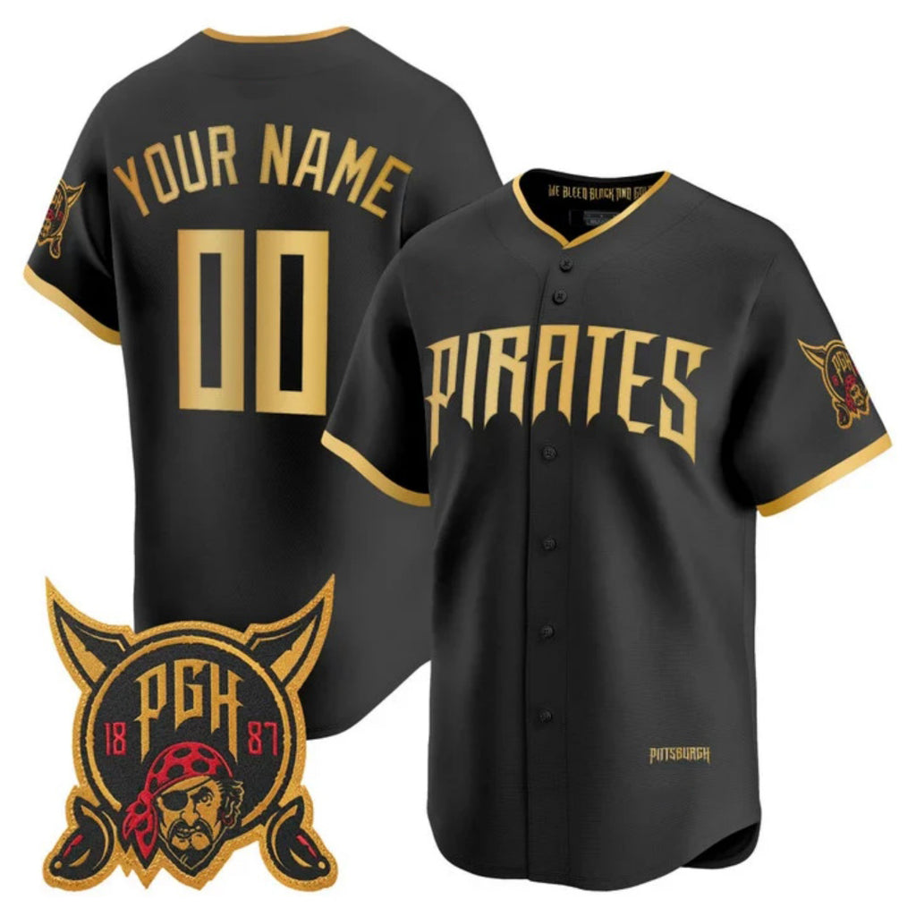 Custom Pittsburgh Pirates Black BFRAILEY 2026 City Connect Stadium Stitched Jersey