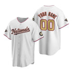 Custom Washington Nationals White Gold BFRAILEY 2019 World Series Champions Stitched Cool Base Jersey