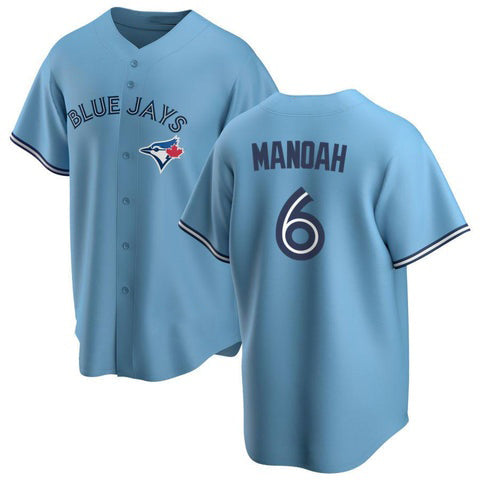 Toronto Blue Jays #6 Alek Manoah Light Blue BFRAILEY Stitched Cool Base Jersey
