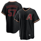 Arizona Diamondbacks #57 Eduardo Rodriguez Player Black BFRAILEY Limited Home Stitched Jerseys