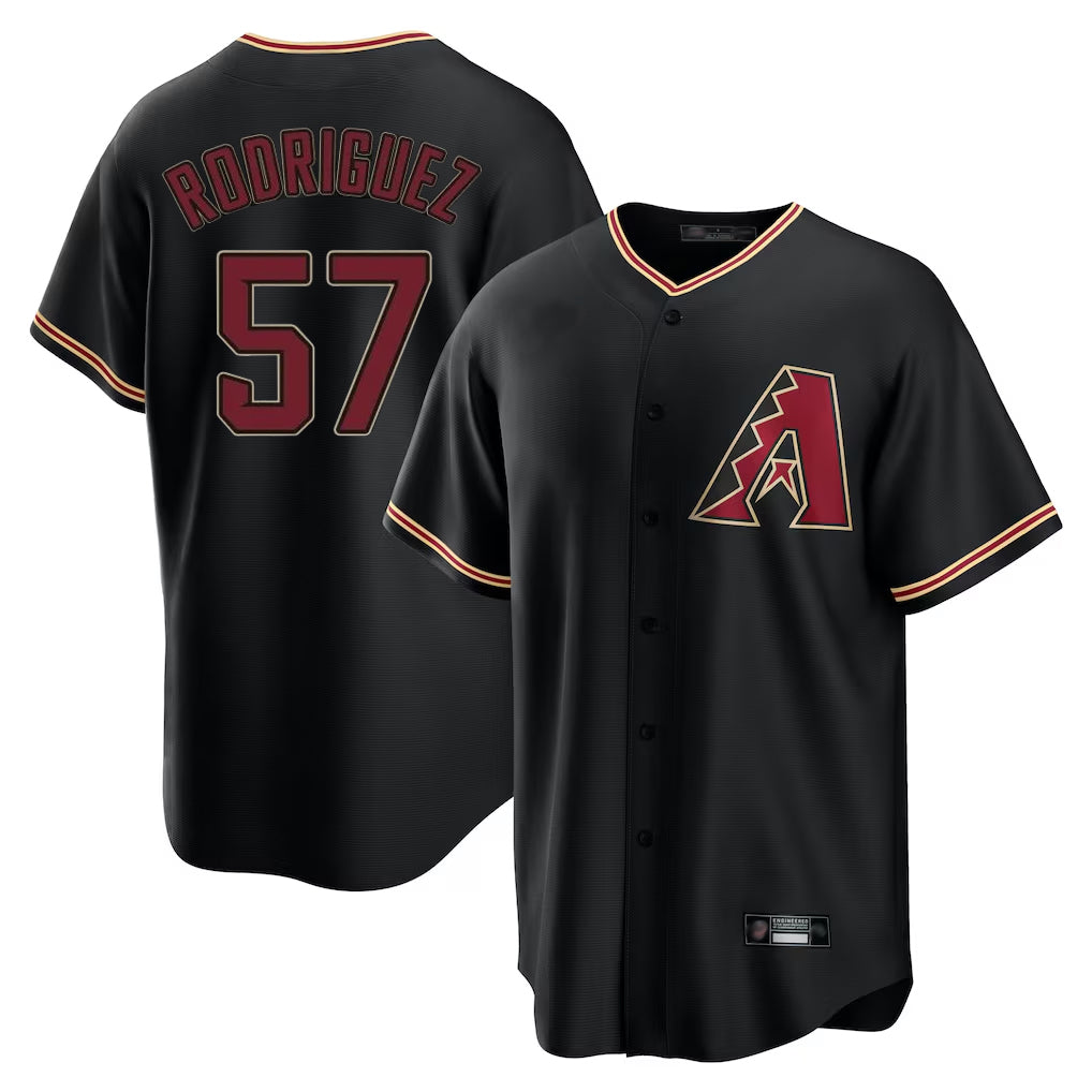 Arizona Diamondbacks #57 Eduardo Rodriguez Player Black BFRAILEY Limited Home Stitched Jerseys