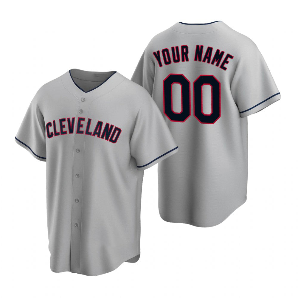 Custom Cleveland Indians Gray BFRAILEY 2020 Stitched Cool Base Road Jersey