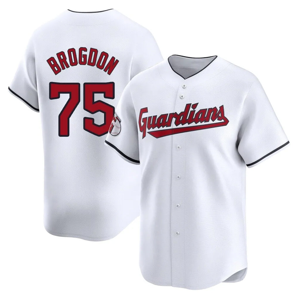 Cleveland Guardians #75 Connor Brogdon Player White BFRAILEY Limited Home Stitched Jerseys