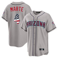 Arizona Diamondbacks #4 Ketel Marte Player Gray BFRAILEY USA 250 Fourth of July Home Game Stitched Jerseys