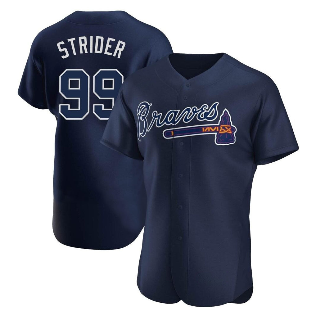 Atlanta Braves #99 Spencer Strider Player Navy BFRAILEY Alternate Limited Elite Home Game Stitched Jerseys