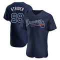 Atlanta Braves #99 Spencer Strider Player Navy BFRAILEY Alternate Limited Elite Home Game Stitched Jerseys