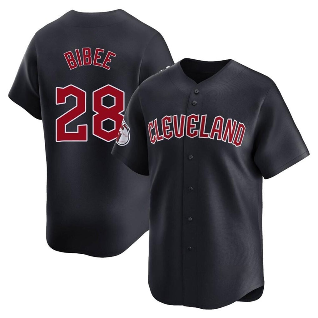 Cleveland Guardians #28 Tanner Bibee Player Navy BFRAILEY Limited Home Game Stitched Jerseys