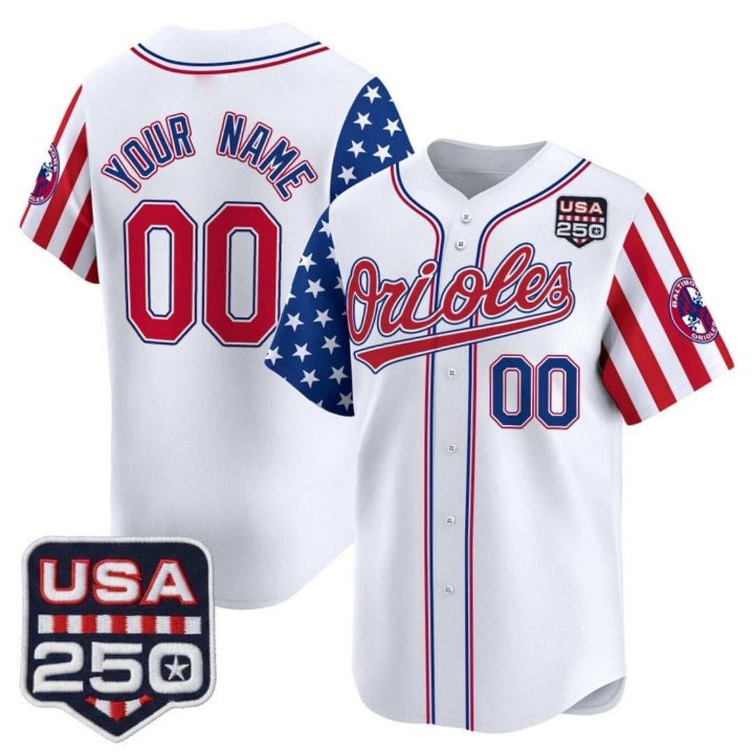 Custom Baltimore Orioles America 250 Edition Vapor Premier Limited White BFRAILEY Stitched Jerseys