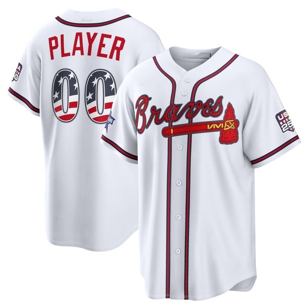 Custom Atlanta Braves 2026 All-Star Edition Stars & Stripes White BFRAILEY Stadium Pick-A-Player Jersey