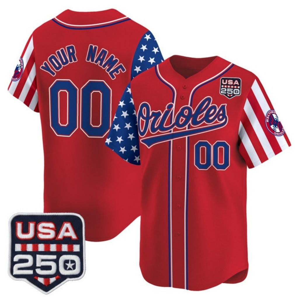 Custom Baltimore Orioles America 250 Edition Vapor Premier Limited Red BFRAILEY Stitched Jerseys