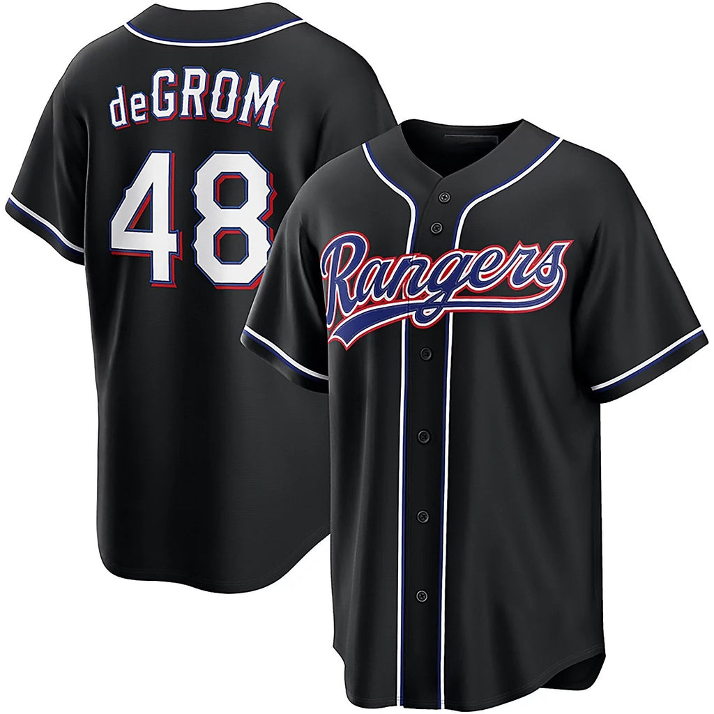 Texas Rangers #48 Jacob Degrom 2026 Black BFRAILEY Out Fashion Jersey