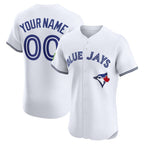 Custom Toronto Blue Jays White BFRAILEY Home Elite Sponsor Patch Jersey