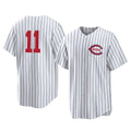 Cincinnati Reds #11 Barry Larkin Player White BFRAILEY Stripe Field of Dreams Game Home Stitched Jerseys