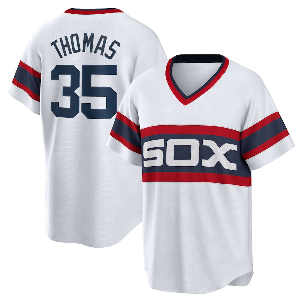 Chicago White Sox #35 Frank Thomas White BFRAILEY Home Cooperstown Collection Player Jersey