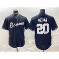 Atlanta Braves #20 Marcell Ozuna Black BFRAILEY Cool Base Stitched Jersey