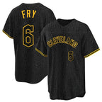 Cleveland Guardians #6 David Fry Player Black BFRAILEY Snake Skin City Home Game Stitched Jerseys