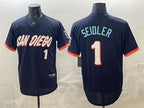 San Diego Padres #1 Peter Seidler Obsidian BFRAILEY 2026 City Connect Stadium Stitched Jersey