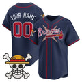 Custom Atlanta Braves x One Piece Navy BFRAILEY Vapor Premier Limited Jersey - Stitched