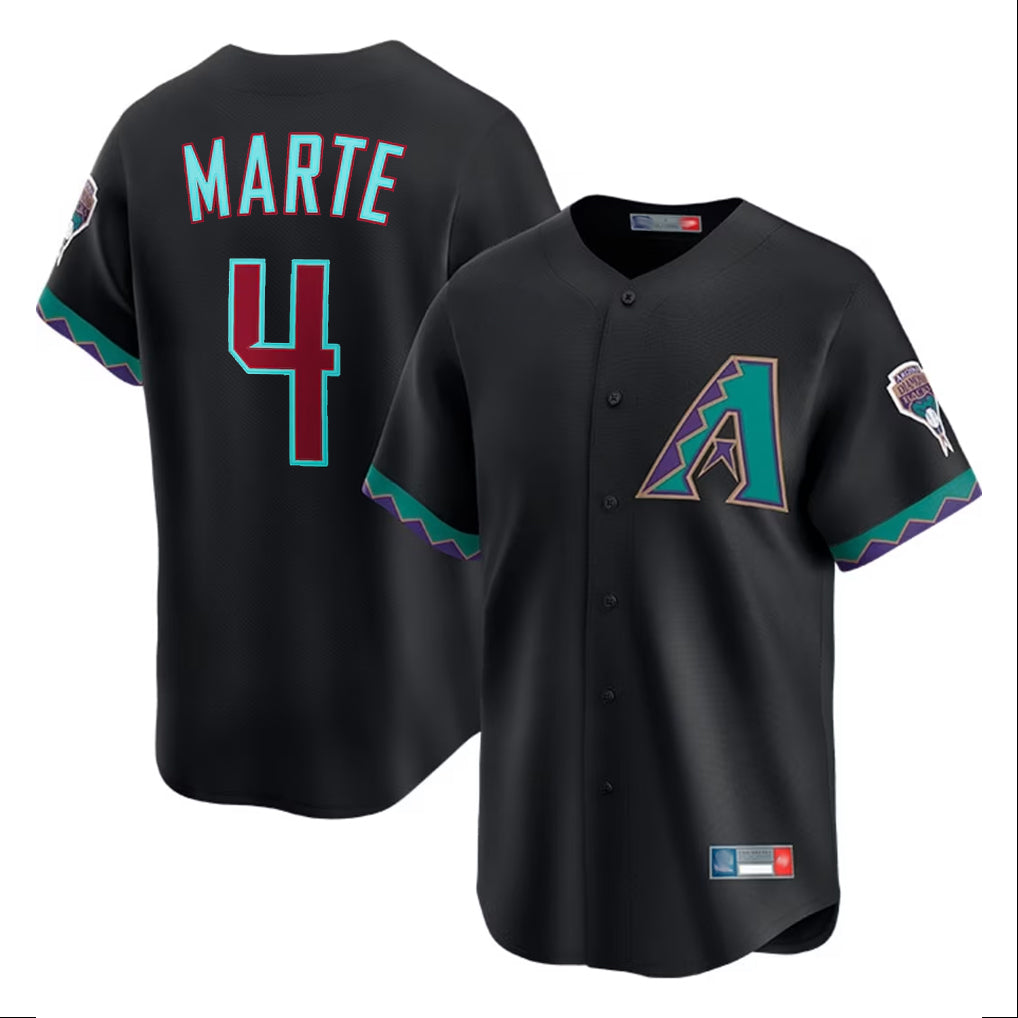 Arizona Diamondbacks #4 Ketel Marte Player Black BFRAILEY Fashion Out Home Game Stitched Jerseys