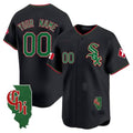 Custom Chicago White Sox Mexico Vapor Premier Limited Jersey ¨C Illinois Patch ¨C Black BFRAILEY