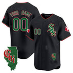 Custom Chicago White Sox Mexico Vapor Premier Limited Jersey ¨C Illinois Patch ¨C Black BFRAILEY