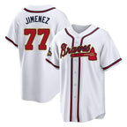 Atlanta Braves #77 Joe Jimenez Player White Gold BFRAILEY Home Game Stitched Jerseys