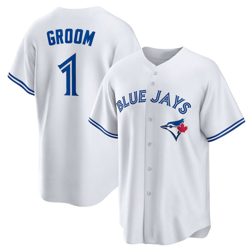 Toronto Blue Jays #1 Groom White BFRAILEY Home Replica Jersey