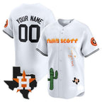 Custom Houston Astros Cactus Jack Patch Vapor Premier Limited Jersey V9 ¨C White BFRAILEY
