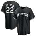 Milwaukee Brewers #22 Christian Yelich Player Black BFRAILEY Game Home Stitched Jerseys