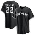 Milwaukee Brewers #22 Christian Yelich Player Black BFRAILEY Game Home Stitched Jerseys