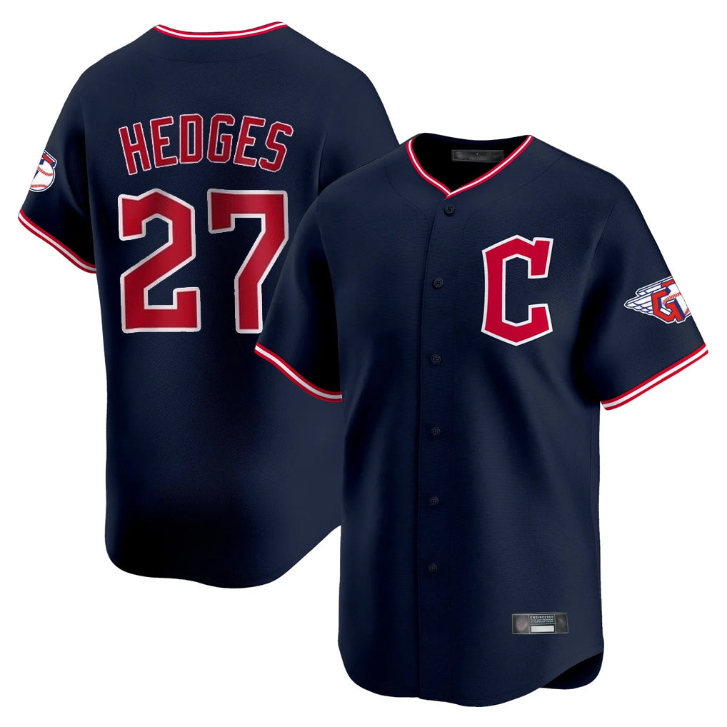 Cleveland Guardians #27 Austin Hedges Player Navy BFRAILEY Limited Home Stitched Jerseys