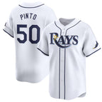 Tampa Bay Rays #50 Rene Pinto White BFRAILEY Home Limited Stitched Jersey