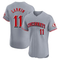 Cincinnati Reds #11 Barry Larkin Player Gray BFRAILEY Limited Elite Home Stitched Jerseys