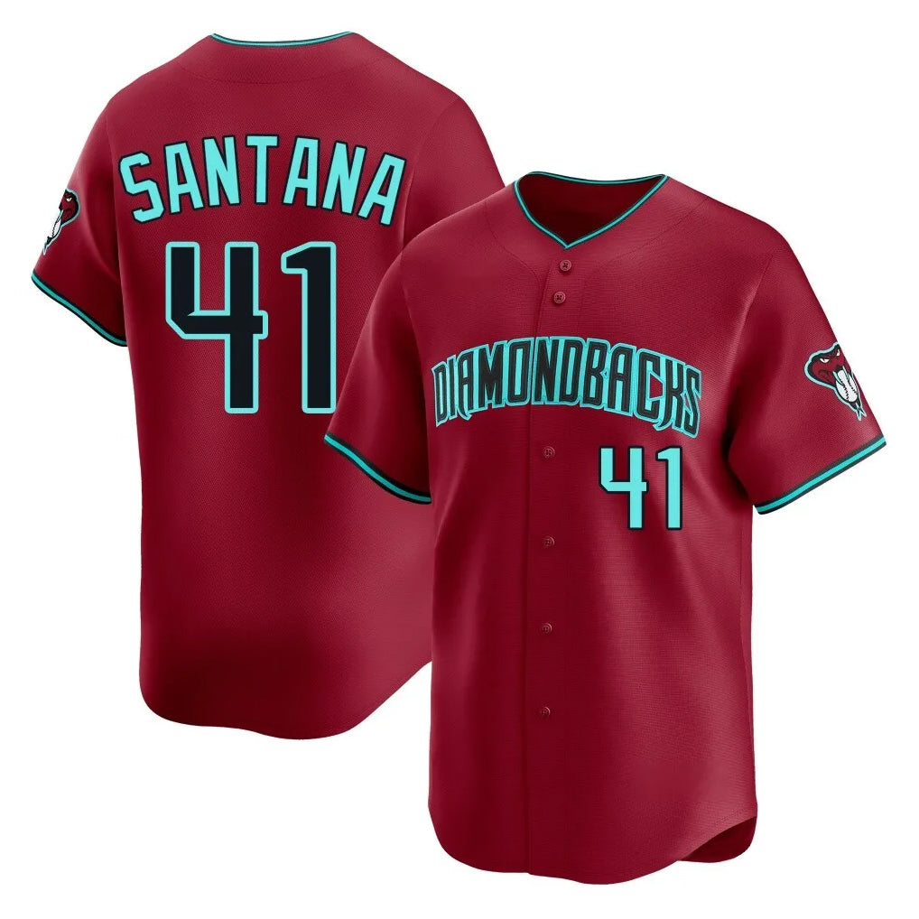 Arizona Diamondbacks #41 Carlos Santana Player Red BFRAILEY Limited Home Game Stitched Jerseys