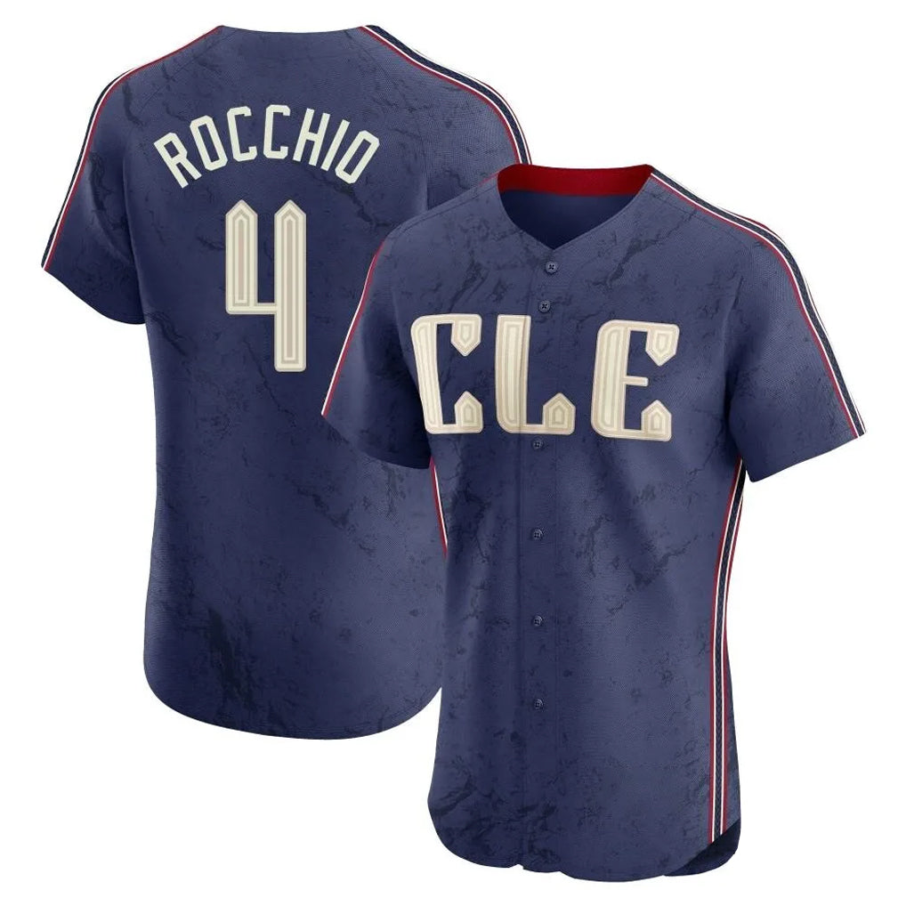 Cleveland Guardians #4 Brayan Rocchio Player Navy BFRAILEY City Connect Limited Elite Home Stitched Jerseys
