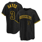 Cincinnati Reds #3 Ke'Bryan Hayes Player Black BFRAILEY Snake Skin City Home Stitched Jerseys