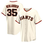 San Francisco Giants #35 Justin Verlander Cream BFRAILEY Home Replica Jersey