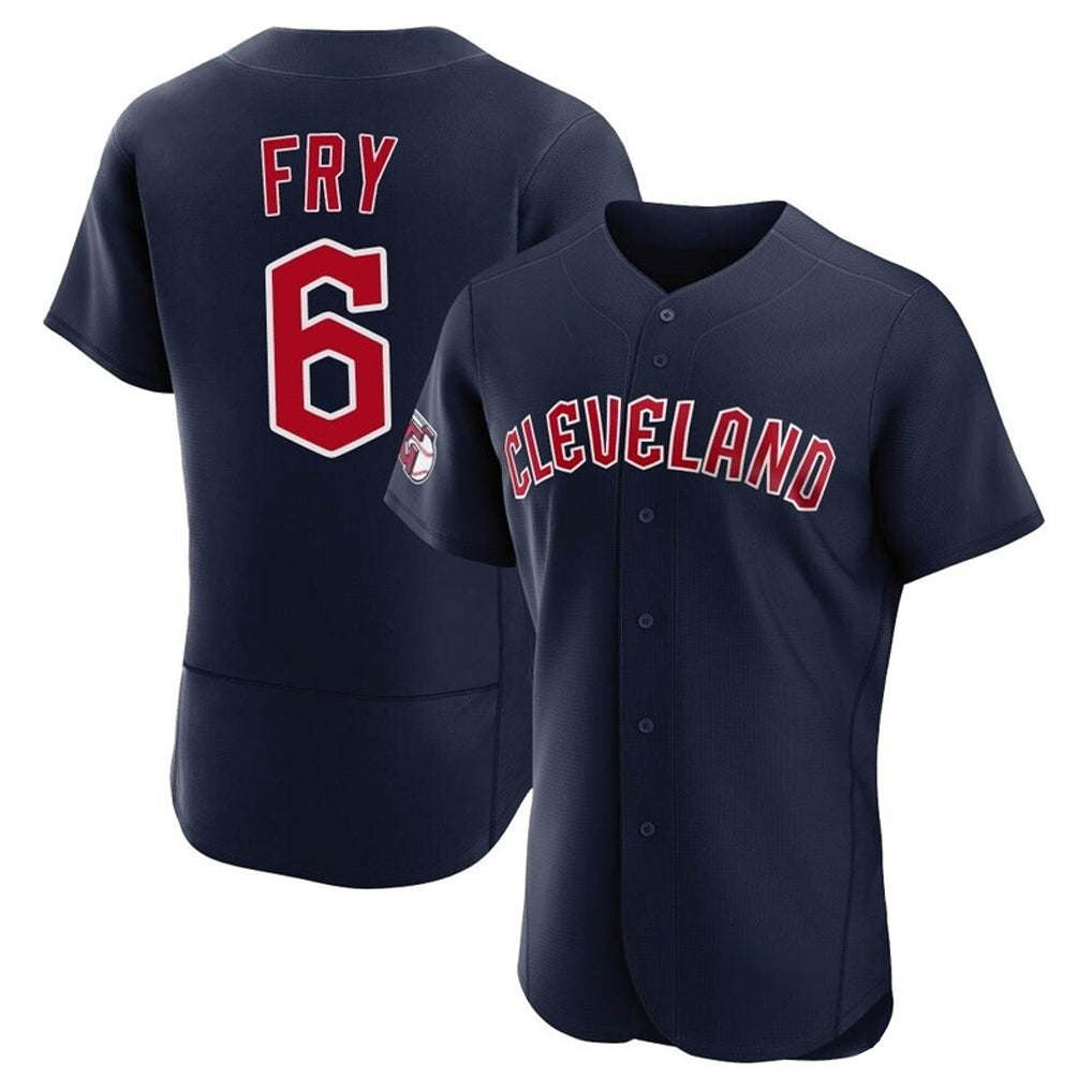 Cleveland Guardians #6 David Fry Player Navy BFRAILEY Limited Elite Home Stitched Jerseys