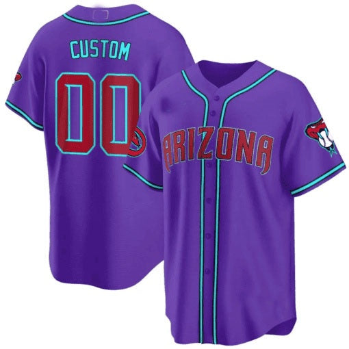 Custom Arizona Diamondbacks 2024 Cool Base Jersey V2 ¨C Purple BFRAILEY