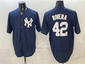 New York Yankees #42 Mariano Rivera Navy BFRAILEY Limited Stitched Jersey