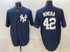 New York Yankees #42 Mariano Rivera Navy BFRAILEY Limited Stitched Jersey